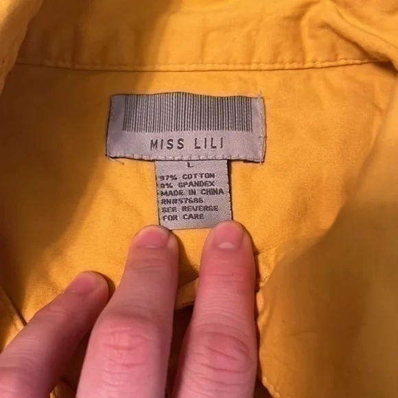 Miss Lili yellow shirt size L - Picture 4 of 7